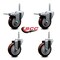 Service Caster 4 Inch Maroon Polyurethane Swivel 58 Inch Threaded Stem Caster Set 2 Total Lock Brakes SCC-TSTTL20S414-PPUB-MRN-58212-2-S-2 - alternate 5